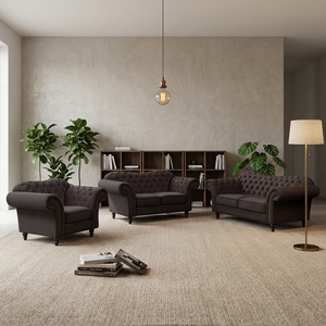 Juego de Sofás de Terciopelo Ecológico Hecho a Mano, Diseño Europeo Moderno, Duradero y Cómodo, Respaldo Acolchado, Brazos Acolchados, para Sala de Estar - Product Image 2