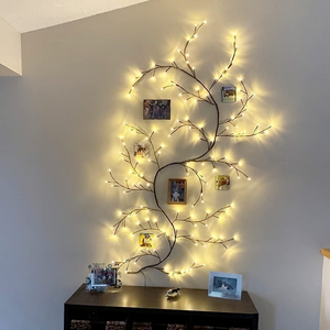 Decoraciones de Navidad para el hogar, plantas artificiales, flores, árbol, <span class=keywords><strong>sauce</strong></span>, luces de ratán, 2023 LED, pared, dormitorio, sala de estar, 144 - Product Image 3