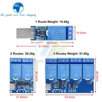 Módulo de relé USB Tipo 2/2 /4 vías, convertidor electrónico TZT, interruptor de Control inteligente USB para Arduino