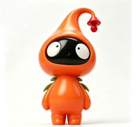 Figurine personnalisée Orange Drop Elf en PVC, personnage de dessin animé, statue, usine chinoise, OEM, figurine personnalisée pour la vente en gros de produits de marque