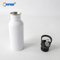 Botol Air Stainless Steel 500ml Dinding Tunggal untuk Sublimasi, Kosong untuk Cetak Kustom