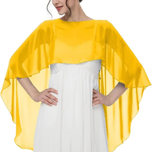 Pull en mousseline de soie élégant pour femmes châle Cape Lady jaune violet couleur crème solaire longue écharpe - Product Image 1