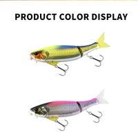1 pièce Leurre Minnow Double Festival à coulée lente 220mm 112g, lancer extra-longue portée, avec hameçons en acier inoxydable pour la pêche