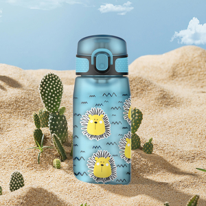 Leakproof 14oz Plastic Tritan Bpa Free <b>Kids</b> Water Bottle With Custom Logo - Product Image 6