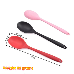 Cucchiaio in Silicone Colorato Antiaderente Monopezzo, Resistente al Calore, Utensile da Cucina per Mescolare Alimenti, Cucchiaio da Tavola, Piccolo Cucchiaio in Silicone - Product Image 2