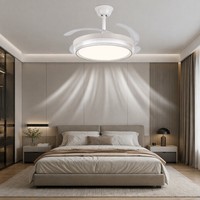 Ventilateur de plafond 42 pouces avec lumière LED 96W, télécommande à intensité variable, pour chambre, cuisine, salle à manger, salon, bureau à domicile, multi-scènes
