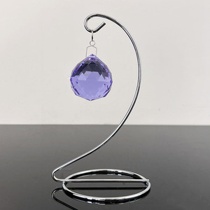 Atrapasoles <span class=keywords><strong>de</strong></span> ventana <span class=keywords><strong>de</strong></span> 40mm, prismas, esfera <span class=keywords><strong>de</strong></span> cristal, soporte <span class=keywords><strong>de</strong></span> exhibición <span class=keywords><strong>de</strong></span> bolas <span class=keywords><strong>de</strong></span> <span class=keywords><strong>Feng</strong></span> <span class=keywords><strong>Shui</strong></span> <span class=keywords><strong>de</strong></span> cristal con soporte <span class=keywords><strong>de</strong></span> Metal plateado - Product Image 3