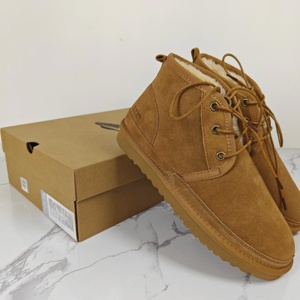 2025 personnalisé Uggs LOGO usine Design hiver nouveaux hommes fourrure-en-un bas Tube chaud mode à lacets bottes de neige chaussures - Product Image 4
