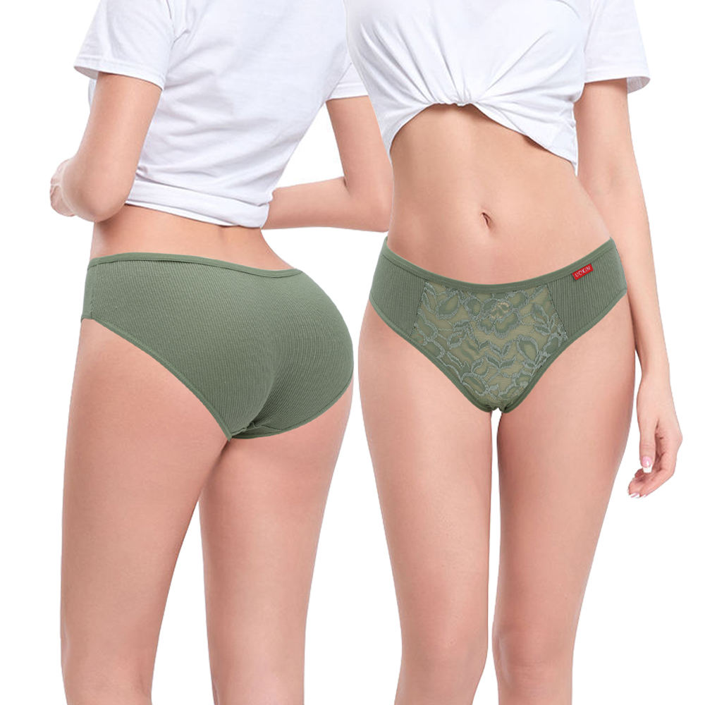 UOKIN Wealurre Cotton Panties for Women Bikini Underwear Hipster Underpants Lace Briefs Pack 12 Wholesale Dozen Mix Size