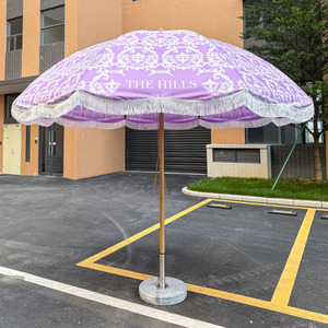 Ombrelloni da Patio Personalizzabili con Bordo Ondulato in Alluminio e Base, Impermeabili, per Esterni, Arredamento da Giardino - Product Image 5
