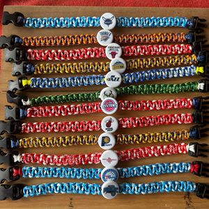 Cadeaux souvenirs de basket-ball, bracelets en paracorde avec logo d'équipe de basket-ball <span class=keywords><strong>NBA</strong></span>, bracelets tissés à la main avec logo de sport de basket-ball - Product Image 2