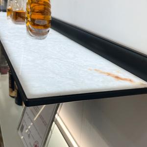 High-end Aluminum Alloy Wall-Mounted Display Stand with Lighting and Marble Stripes <b>for</b> Display and Storage - Product Image 2