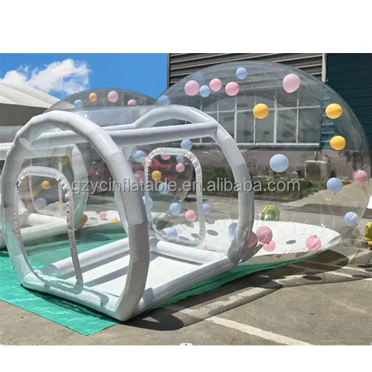 बच्चों पार्टी विशाल स्पष्ट इग्लू गुंबद inflatable बुलबुला तम्बू किराए के लिए क्रिस्टल inflatable बुलबुला गुब्बारे घर