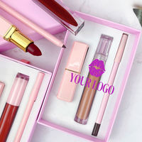 Emballage cosmétique rigide en matériaux recyclés écologiques, boîte en papier, plateau intérieur personnalisable, laminage mat, gloss à lèvres, crayon à lèvres
