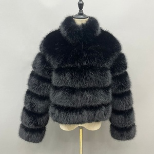 Col montant femmes fausse fourrure veste nouvelle venue moelleux femmes hiver fausse fourrure manteau - Product Image 4