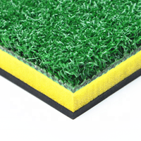 Tapis d'entraînement de golf robuste de couleur jaune pour practice de frappe, 1500x1500mm, 30mm d'épaisseur, en nylon et caoutchouc