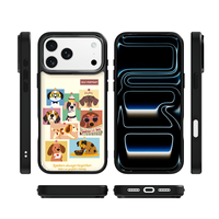 Coque de téléphone AG Feeling Black Edge avec motif chien doré pour iPhone 17, 17 Pro Max, 16 Pro, 15 – Coque magnétique