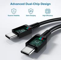 Câble blindé Type-C-C TPE super rapide 25W pour iPhone et écouteurs, charge rapide 3A, conducteur en cuivre pur, longueur 1m