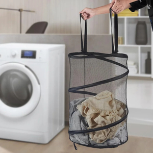 Wholesale Large Mesh Frame <b>Bucket</b> <b>Folding</b> Dirty Laundry Sorting Basket Organizer Storage for Yarn Home Clothing - Product Image 5