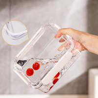 Boîte de rangement transparente pour tiroir de réfrigérateur, en plastique, pour fruits et légumes, conteneur de conservation pour réfrigérateur et armoire de cuisine