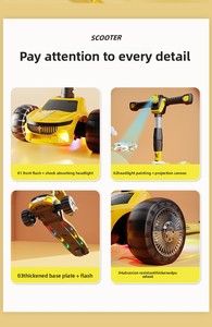 Patinete Infantil con Altura Ajustable, Plataforma Extra Ancha, Luces LED, <span class=keywords><strong>3</strong></span> Ruedas, Plegable, para Niños de <span class=keywords><strong>3</strong></span>+ Años, Niños y Niñas - Product Image 5