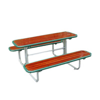 Ensemble de mobilier d'extérieur table de pique-nique de 6 pieds avec banc restaurant école extérieur parc table à manger simple