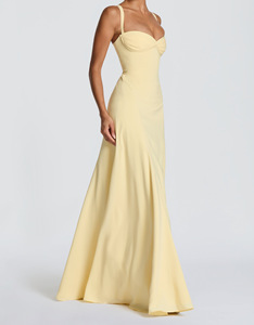 Abito lungo elegante <span class=keywords><strong>da</strong></span> sera con scollo <span class=keywords><strong>a</strong></span> cuore, spalline incrociate regolabili e schiena allacciata, linea ad <span class=keywords><strong>A</strong></span> fluida, per vendita all'ingrosso - Product Image 4