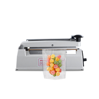 Scellant à impulsion manuel portable de 200mm avec fil chauffant avec coupeur-Mini machine à sceller les sacs pour l'emballage des aliments/bonbons/fruits