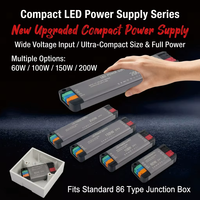Alimentation LED AC-DC 24V pleine puissance, ultra-mince, 60W 100W 150W 200W, mini transformateur compatible boîtier 86, large plage d'entrée, driver pour éclairage public