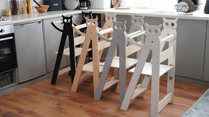 Tour d'apprentissage <span class=keywords><strong>Montessori</strong></span> portable et pliable pour tout-petits, marchepied mince, échelle pliante pour salon - Product Image 6