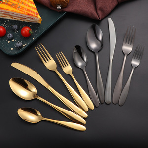 Ensemble de couverts occidentaux en acier inoxydable 304, cuillère à dessert/à café, couteau à steak, fourchette, cuillère - Product Image 4