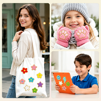 Patchs en chenille de Noël mignons et amusants, motifs smiley, cœur, étoile, éclair, patchs brodés pour vêtements, chapeaux, sacs, jeans, décoration DIY