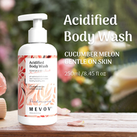 Gel Nettoyant Corporel Acidifié ODM OEM à l'Acide Mandélique, pH Équilibré, Nourrissant, Désodorisant, Parfum Concombre et Melon, Doux