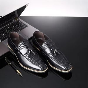 Chaussures Oxford pour hommes de style britannique de haute qualité, en cuir véritable, à enfiler, pour le bureau, les occasions formelles, les mariages - Product Image 4
