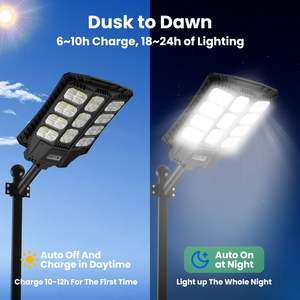 Super lumineux et pas cher 1000W 500W 400W tout en un lampadaire robuste étanche extérieur route lampe lampadaire solaire - Product Image 2