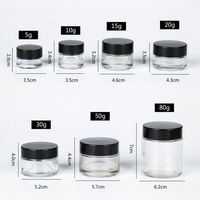 Pot en verre transparent givré avec couvercle en bambou et insert en PP, 5g, 10g, 20g, 30g, 50g, 100g, 200g, logo personnalisé, conteneur cosmétique écologique pour soins de la peau