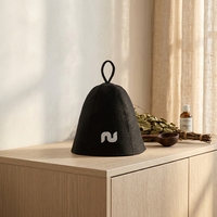 Chapeau de sauna en feutre unisexe personnalisé avec logo couleur, en laine mérinos naturelle et biologique, résistant à la chaleur, pour spa et hammam
