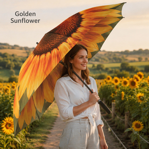 Parapluie de <span class=keywords><strong>golf</strong></span> à <span class=keywords><strong>prix</strong></span> d'usine, motif tournesol, poignée en EVA, tissu pongé 190T, armature en fibre de verre, idéal pour le <span class=keywords><strong>golf</strong></span> et les voyages, protection soleil et pluie - Product Image 2