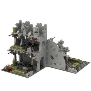 WW2 trinchera militar Kit de bloques de construcción casa destruida escena de guerra soldados figura ruinas <span class=keywords><strong>Blockhouse</strong></span> campo de batalla ladrillos juguetes niños - Product Image 6