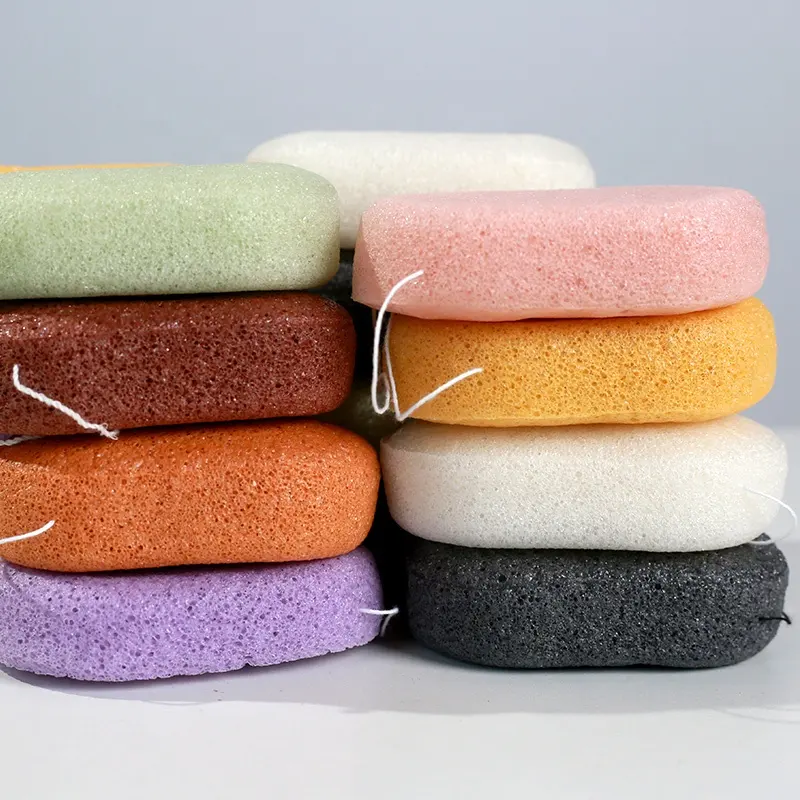 Konjac Houtskool Konjac Spons Gezicht Bad Scrubbers Sponzen