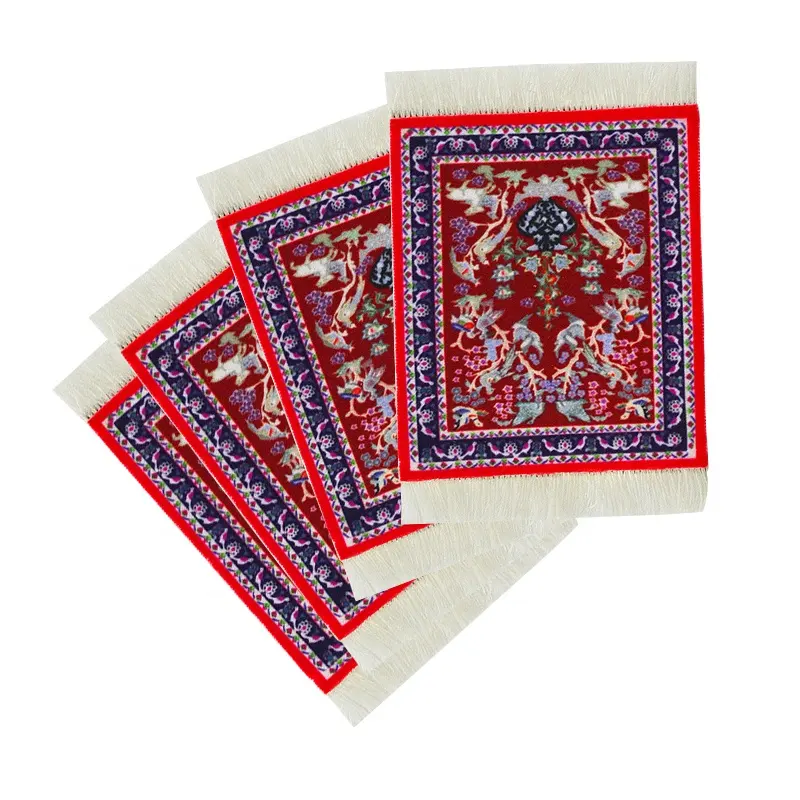 Großhandel asiatische klassische Sublimation benutzer definierte Logo-Druck arabischen Stil persische Baumwolle Stoff Tee Untersetzer Teppich Drink Coster
