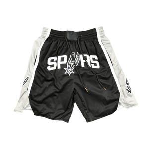 Short de basket-ball personnalisé pour hommes été noir tendance antibactérien respirant évacuation de l'humidité short en coton polyester - Product Image 1