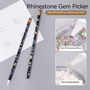 Lápiz Aplicador de Cera para Pedrería 229mm 115mm, Herramienta para Fijación de Gemas y Cristales en Uñas para Decoración - Product Image 1