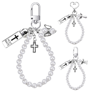 Bouteille d'eau bénite 2026 pour baptême, porte-clés lumineux, pendentifs bijoux ange, croix chrétienne, étanche, en acrylique tendance - Product Image 1
