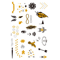 Tatouages temporaires en papier écologique métallisé, motif doré Égypte ancienne, résistant à l'eau, pour femmes, cosplay, festival
