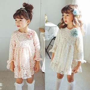 Vestidos de Encaje para Niñas 2017, Diseños con Flores Decorativas - Product Image 1