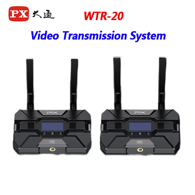 PX WTR-20 200M Wireless Video Transmission System 4K30 1080p 60 Los Range 50ms Latency OLED Live Stream