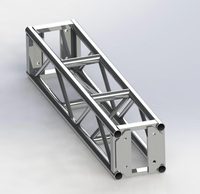 Structure de scène en aluminium avec plaque de fixation 12'' x 12'', longueurs 0.6m, 1.2m, 1.5m, finition noire thermolaquée