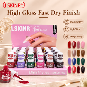 LSKINR 7080 24 Colors Nail Polish Set with Counter Display Box Air Dry Fast Drying Salon Wholesale OEM Private Label - Product Image 4