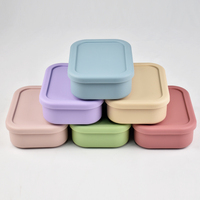 Boîte à lunch rectangulaire portable grande capacité en silicone de qualité alimentaire sans BPA, étanche, design simple, compatible micro-ondes et chauffable